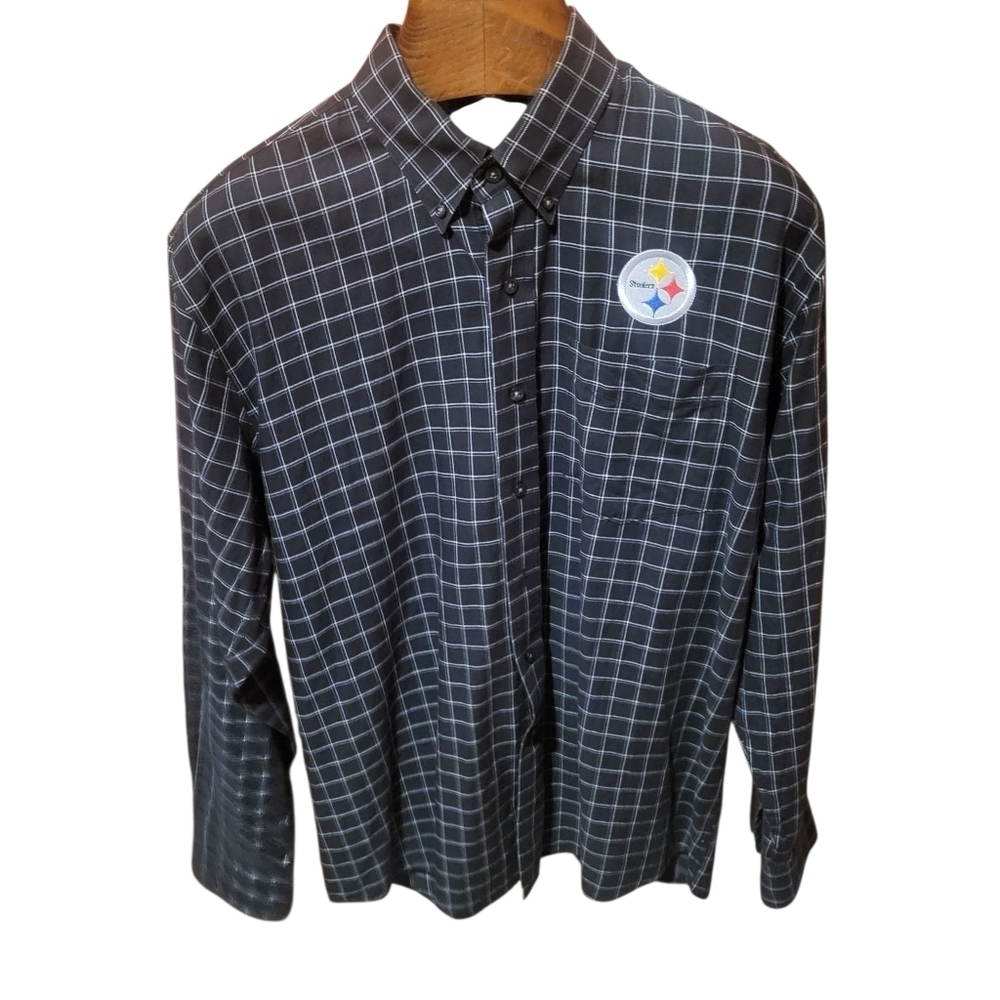 Cutter & Buck Pittsburg Steelers Men's Shirt NFL Football Button Down Size Large